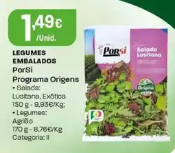 Intermarché Legumes embalados PorSi Programa Origens promoção