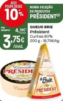 Intermarché Queijo brie Président promoção