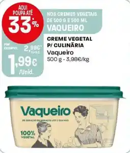 Intermarché Creme vegetal p/culinária Vaqueiro promoção