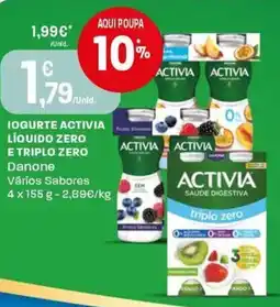 Intermarché Iogurte activia líquido zero e triplo zero danone promoção