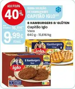 Intermarché 8 hamburgers s/ glúten Capitão Iglo promoção