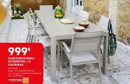 Bricomarché Conjunto mesa extensivel +8 cadeiras promoção