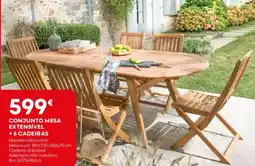 Bricomarché Conjunto mesa extensivel +6 cadeiras promoção