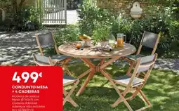 Bricomarché Conjunto mesa +4 cadeiras promoção
