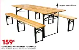 Bricomarché Conjunto pic-nic mesa + 2 bancos promoção