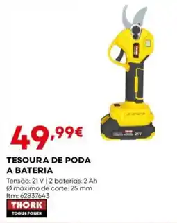 Bricomarché Tesoura de poda a bateria promoção