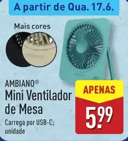 ALDI AMBIANO Mini Ventilador de Mesa promoção