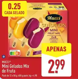 ALDI MUCCI Mini Gelados Mix de Fruta promoção