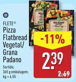 ALDI FLETE Pizza Flatbread Vegetal/ Grana Padano promoção