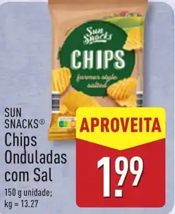 ALDI SUN SNACKS Chips Onduladas com Sal promoção