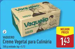 ALDI VAQUEIRO Creme Vegetal para Culinária promoção