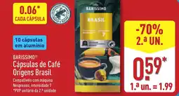 ALDI BARISSIMO Cápsulas de Café Origens Brasil promoção