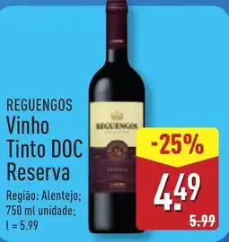 ALDI REGUENGOS Vinho Tinto DOC Reserva promoção