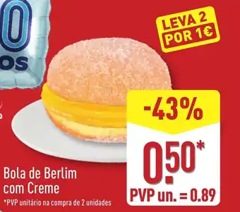 ALDI Bola de Berlim com Creme promoção