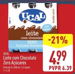 ALDI UCAL Leite com Chocolate Zero Açúcares promoção