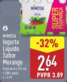 ALDI MIMOSA logurte Líquido Sabor Morango promoção