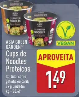 ALDI ASIA GREEN GARDEN Cups de Noodles Proteicos promoção