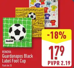 ALDI RENOVA Guardanapos Black Label Foot Cup promoção