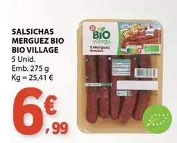 E.Leclerc Salsichas merguez bio village promoção