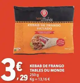 E.Leclerc Kebab de frango tables du monde promoção