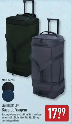 ALDI LIVE IN STYLE Saco de Viagem promoção