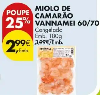 Pingo Doce Miolo de camarão vannamei 60/70 promoção