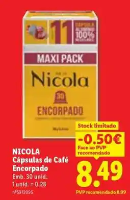 Lidl NICOLA Cápsulas de Café Encorpado promoção