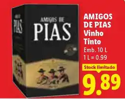 Lidl Amigos de Pias Vinho Tinto promoção