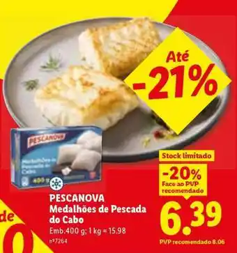 Lidl Pescanova Medalhões de Pescada do Cabo promoção