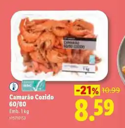 Lidl Camarão Cozido 60/80 promoção