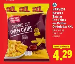 Lidl HARVEST BASKET Batatas Pré-Fritas em Palitos Onduladas XXL promoção