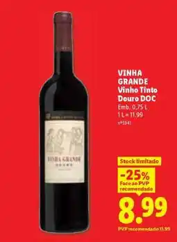 Lidl Vinha Grande Vinho Tinto Douro DOC promoção