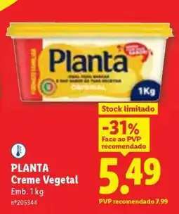 Lidl Planta Creme Vegetal promoção