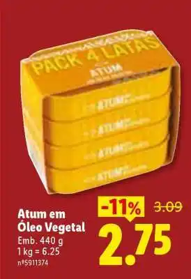 Lidl Atum em Óleo Vegetal promoção