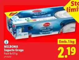 Lidl Milbona Iogurte Grego promoção