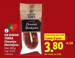 Lidl DA MINHA TERRA Chouriço Alentejano promoção