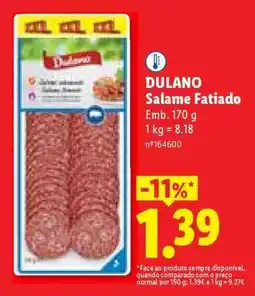 Lidl DULANO Salame Fatiado promoção