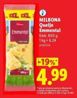 Lidl Milbona Queijo Emmental promoção