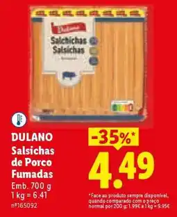 Lidl Dulano Salsichas de Porco Fumadas promoção