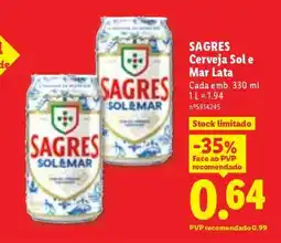 Lidl SAGRES Cerveja Sol e Mar Lata promoção