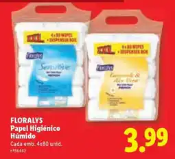 Lidl Floralys Papel Higiénico Húmido promoção