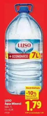 Lidl Luso Água Mineral promoção