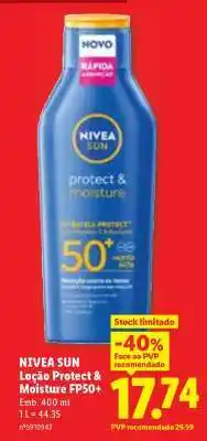 Lidl NIVEA SUN Loção Protect & Moisture FP50+ promoção