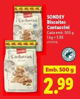 Lidl SONDEY Biscoitos Cantuccini promoção
