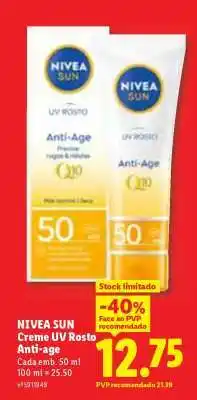 Lidl NIVEA SUN Creme UV Rosto Anti-age promoção