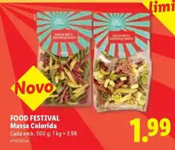 Lidl FOOD FESTIVAL Massa Colorida promoção