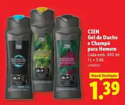 Lidl CIEN Gel de Duche e Champô para Homem promoção