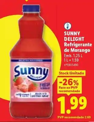Lidl SUNNY DELIGHT Refrigerante de Morango promoção