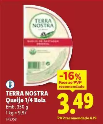 Lidl Terra Nostra Queijo 1/4 Bola promoção