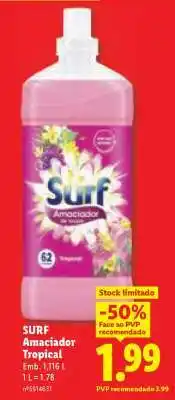 Lidl SURF Amaciador Tropical promoção